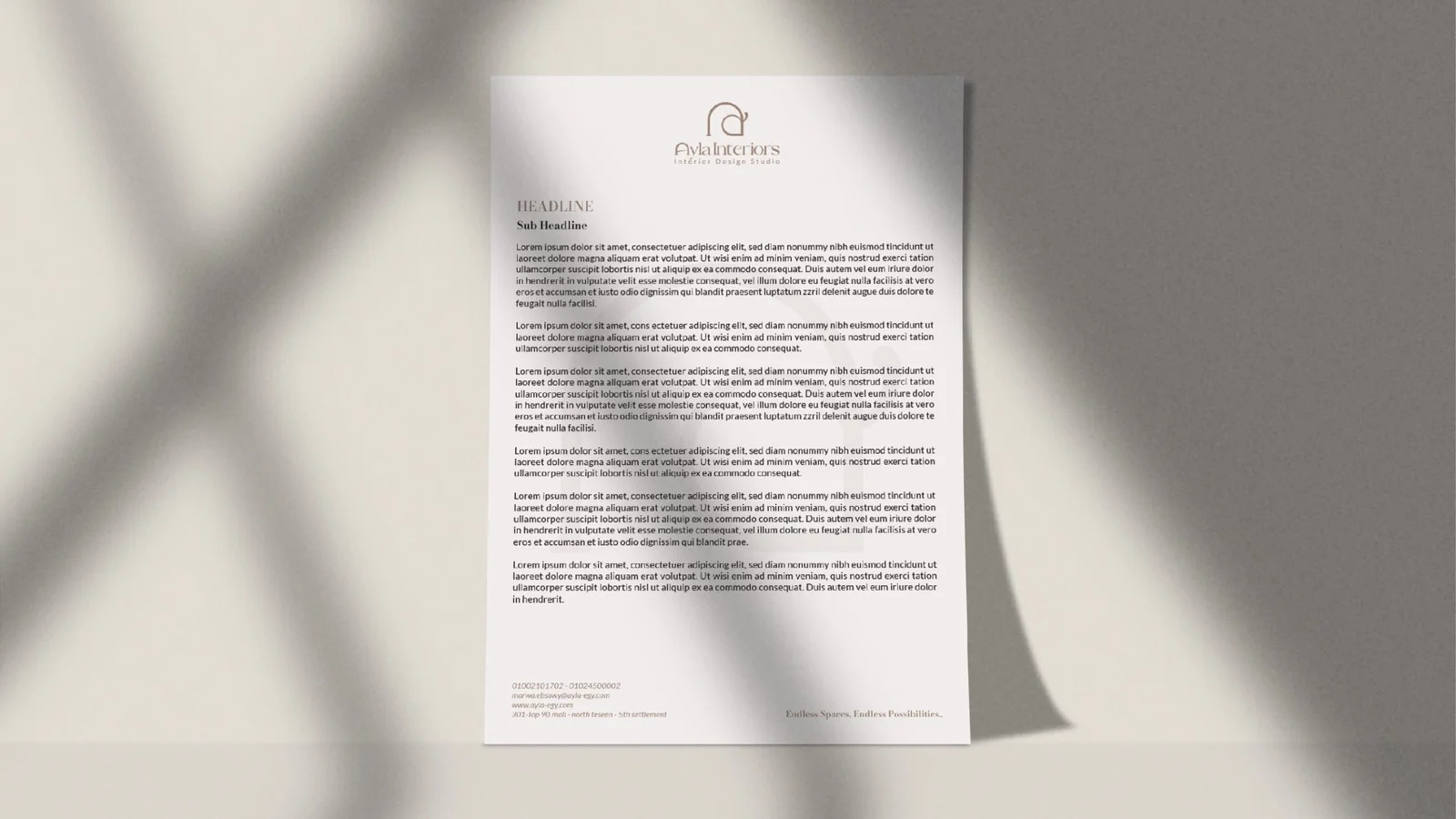 Ayla Interiors letterhead